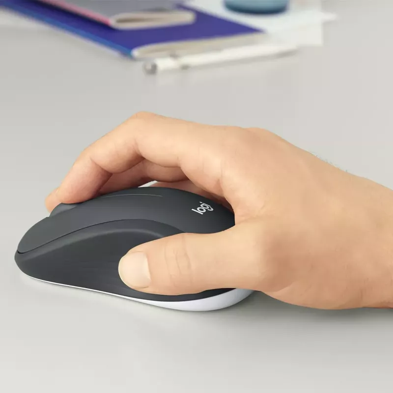 Belaidis klaviatūros ir pelės rinkinys Logitech MK540 Advanced — pilno dydžio QWERTY klaviatūra, USB imtuvas, US išdėstymas, ergonomiška pelė, juoda/balta