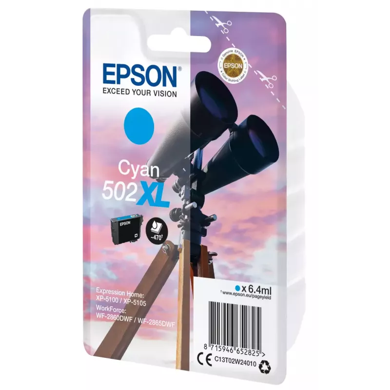 Kasetė Epson 502XL Cyan 470 puslapių