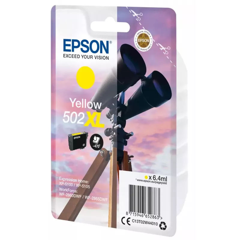 Rašalo kasetė EPSON 502XL Geltona C13T02W44010