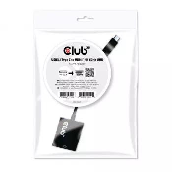 CLUB3D CAC-2504 USB 3.1 Type-C į HDMI 2.0 aktyvus adapteris, UHD 4K 60Hz
