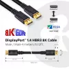 Club 3D CAC-1069B DisplayPort 1.4 HBR3 kabelis, 8K 60 Hz, 32,4 Gb/s, DSC 1.2, VESA sertifikuotas, M/M, 4 m, juodas