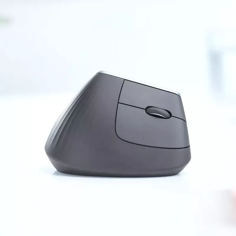 Ergonominė vertikali pelė Logitech MX Vertical, MX Vertical, 4000 DPI, RF Wireless + Bluetooth, dešinei rankai, Graphite, biuro naudojimui