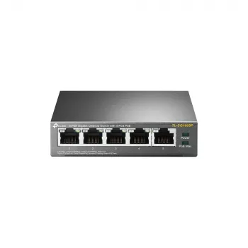 TP-Link 5 prievadų Gigabit stalinis PoE jungiklis su 4 PoE prievadais
