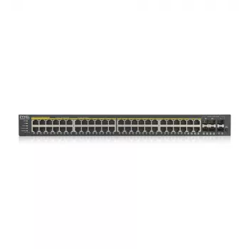 Zyxel GS1920-48HPV2 valdomas gigabitinio eterneto (10/100/1000) maitinimo per eternetą (PoE) jungiklis, juodas