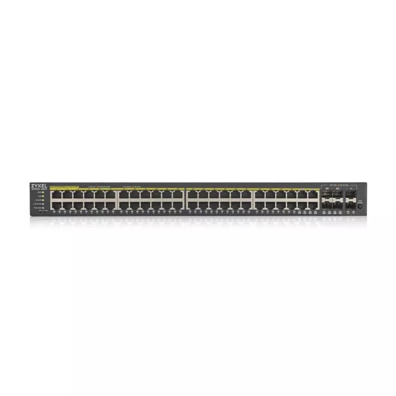 Zyxel GS1920-48HPV2 valdomas gigabitinio eterneto (10/100/1000) maitinimo per eternetą (PoE) jungiklis, juodas