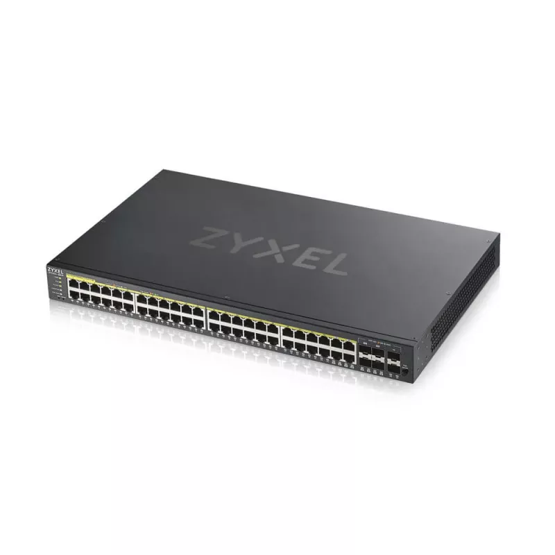 Zyxel GS1920-48HPV2 valdomas gigabitinio eterneto (10/100/1000) maitinimo per eternetą (PoE) jungiklis, juodas