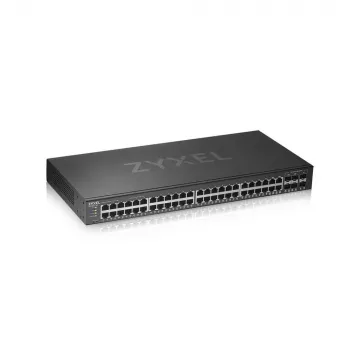 Valdomas Gigabit Ethernet komutatorius Zyxel GS1920-48V2, 48 prievadų, PoE 375 W, juodas
