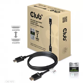 CLUB3D Ultra High Speed HDMI 4K120Hz, 8K60Hz sertifikuotas kabelis 48Gbps M/M 2 m