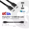Club 3D CAC-1061 DisplayPort 1.4 HBR3 kabelis, 8K 60 Hz, 32,4 Gb/s, DSC 1.2, VESA sertifikuotas, su užraktu, M/M, 5 m, juodas