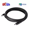 Club 3D CAC-1061 DisplayPort 1.4 HBR3 kabelis, 8K 60 Hz, 32,4 Gb/s, DSC 1.2, VESA sertifikuotas, su užraktu, M/M, 5 m, juodas