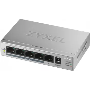Zyxel GS1005HP nevaldomas gigabitinis Ethernet (10/100/1000) maitinimas per Ethernet (PoE) sidabrinis
