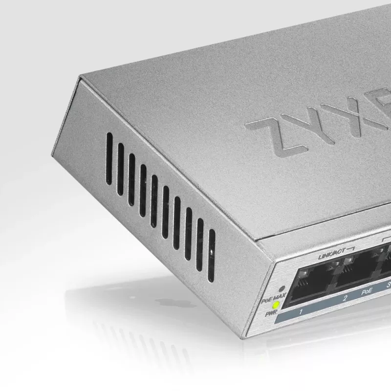 Zyxel GS1005HP nevaldomas gigabitinis Ethernet (10/100/1000) maitinimas per Ethernet (PoE) sidabrinis