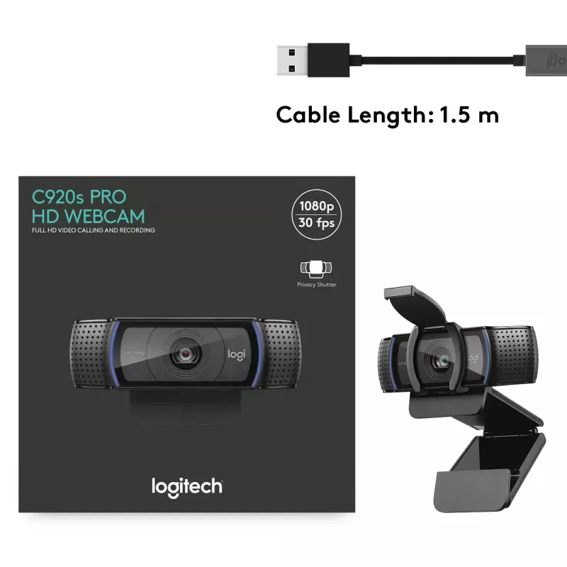 Logitech HD Pro Webcam C920s - USB