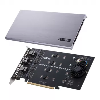 ASUS HYPER M.2 X16 CARD V2 – M.2 plokštės adapteris, PCIe 3.0, 4x M.2, 128 Gbit/s