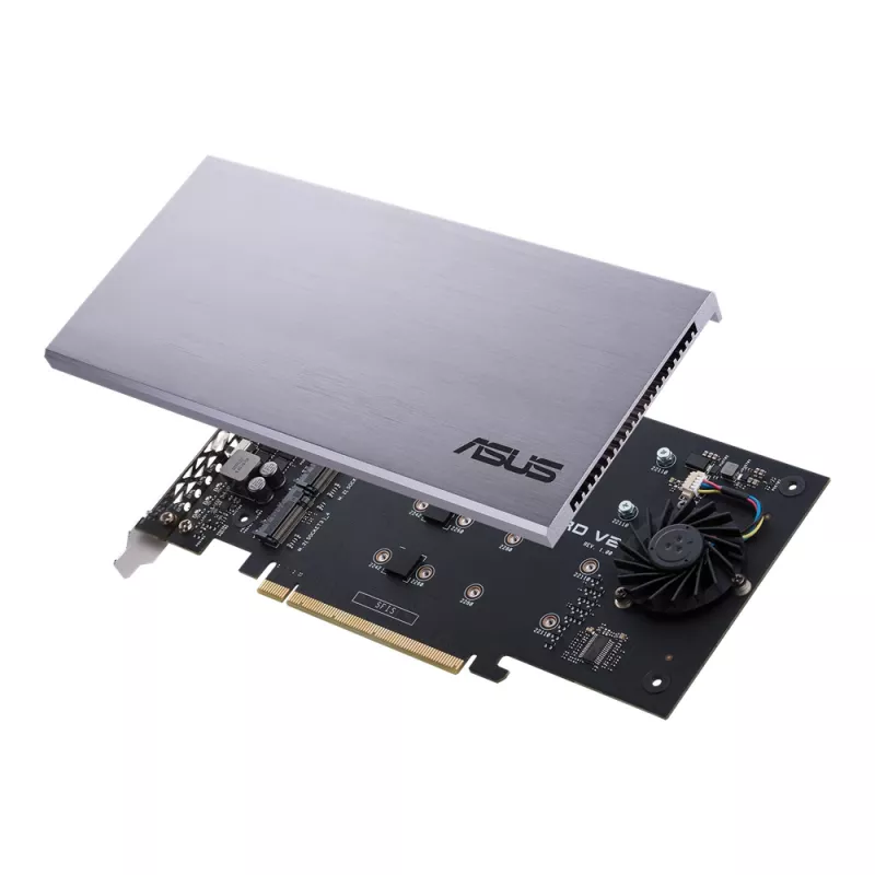 ASUS HYPER M.2 X16 CARD V2 – M.2 plokštės adapteris, PCIe 3.0, 4x M.2, 128 Gbit/s