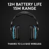 LOGITECH G935 belaidės 7.1 erdvinio garso žaidimų ausinės su Lightsync RGB apšvietimu – 2,4 GHz