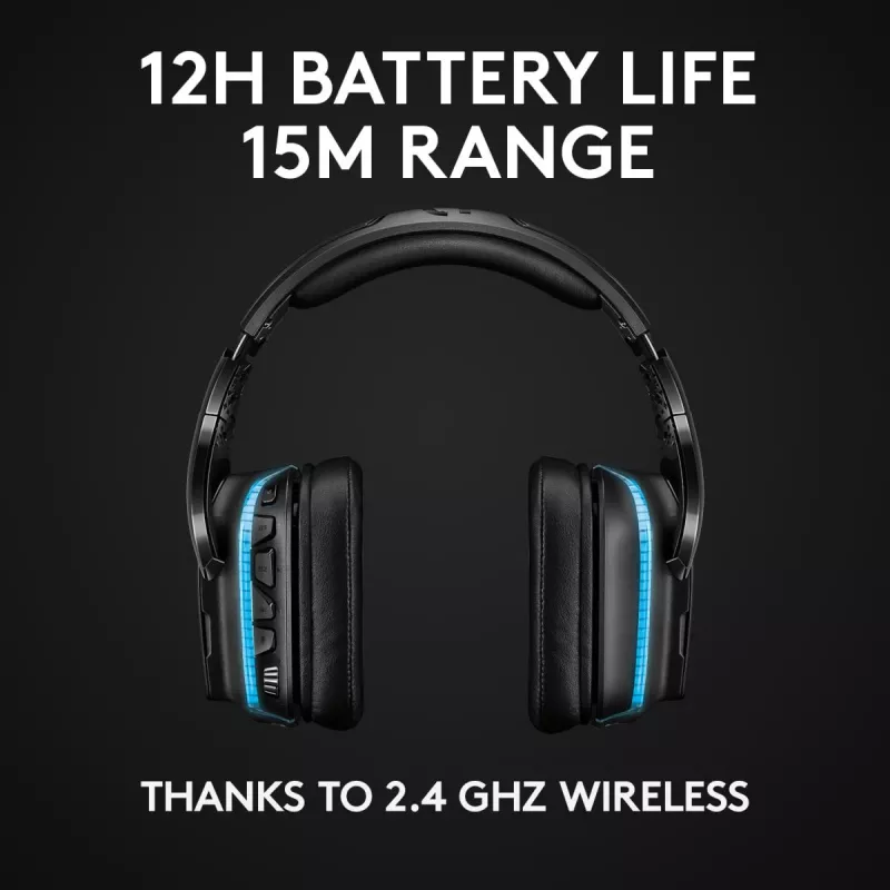 LOGITECH G935 belaidės 7.1 erdvinio garso žaidimų ausinės su Lightsync RGB apšvietimu – 2,4 GHz