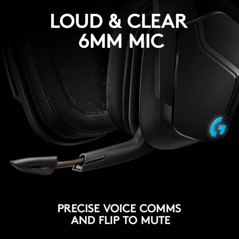 LOGITECH G935 belaidės 7.1 erdvinio garso žaidimų ausinės su Lightsync RGB apšvietimu – 2,4 GHz