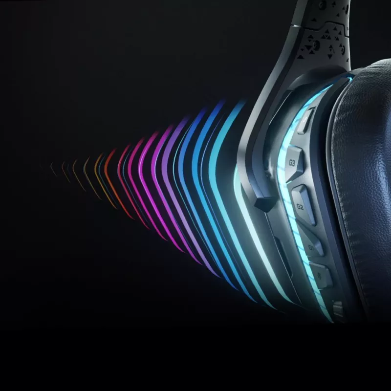 LOGITECH G935 belaidės 7.1 erdvinio garso žaidimų ausinės su Lightsync RGB apšvietimu – 2,4 GHz