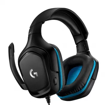 LOGITECH G432 – žaidimų ausinės su mikrofonu, USB / 3.5 mm, 7.1 erdvinis garsas, mėlyna