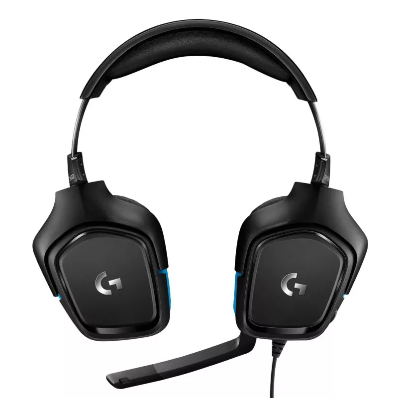 LOGITECH G432 – žaidimų ausinės su mikrofonu, USB / 3.5 mm, 7.1 erdvinis garsas, mėlyna