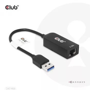 CLUB3D USB 3.2 Gen1 Type-A į RJ45 2.5Gbps adapteris