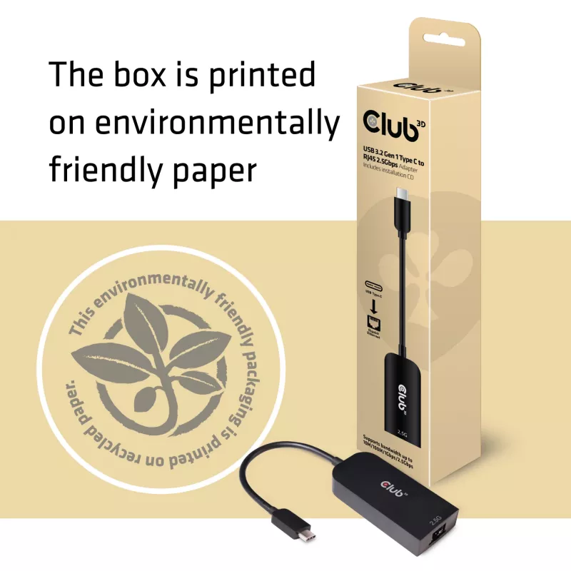 CLUB3D USB 3.2 Gen1 Type C į RJ45 2.5Gbps adapteris
