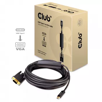 Aktyvus USB Type-C į VGA laidas M/M CLUB3D CAC-1512 5m