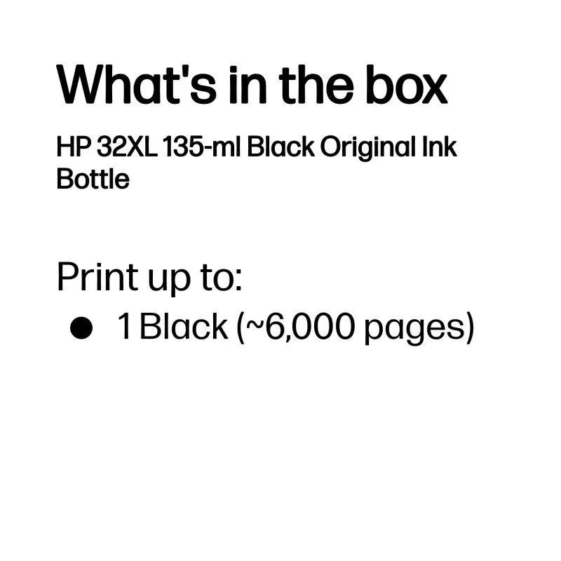 HP 32XL 135 ml originalus rašalo butelis, juodas