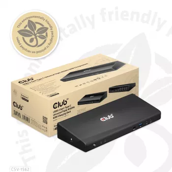 CLUB3D CSV-1562 USB3.2 Gen1 Type-C universalus dokas su 3x 4K30Hz, įkrovimu ir DisplayLink sertifikatu