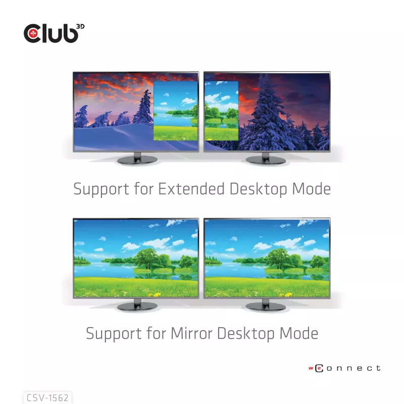 CLUB3D CSV-1562 USB3.2 Gen1 Type-C universalus dokas su 3x 4K30Hz, įkrovimu ir DisplayLink sertifikatu