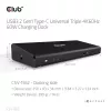 CLUB3D CSV-1562 USB3.2 Gen1 Type-C universalus dokas su 3x 4K30Hz, įkrovimu ir DisplayLink sertifikatu