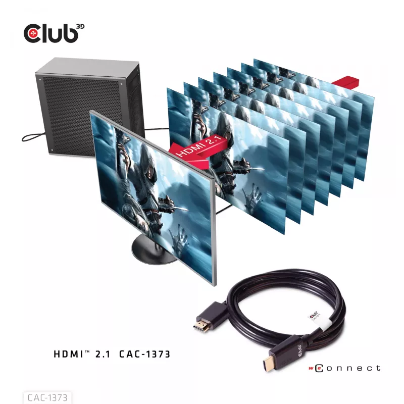 CLUB3D Ultra High Speed HDMI 2.1 laidas 48Gbps 3m (CAC-1373)