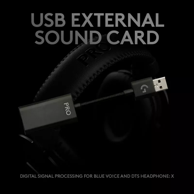 LOGITECH G Pro X žaidimų ausinės – 3,5 mm – juodos