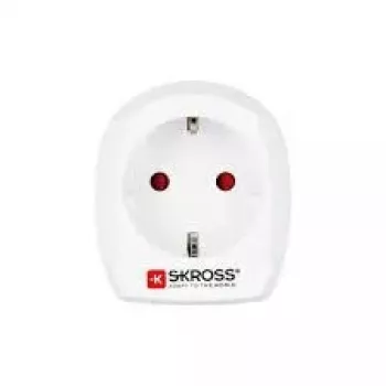 Skross 1.500230-E kelioninis adapteris iš Europos į JK kištuką, baltas