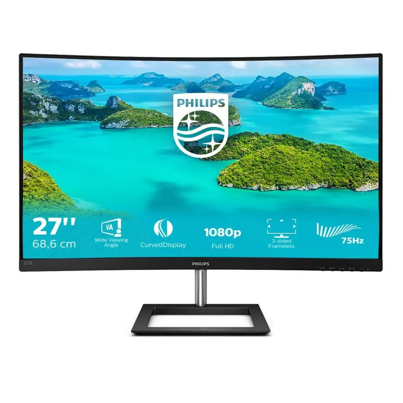 Philips E Line 272E1CA/00 monitorius 68.6 cm (27 colių) 1920 x 1080 pikselių Full HD LCD juodas