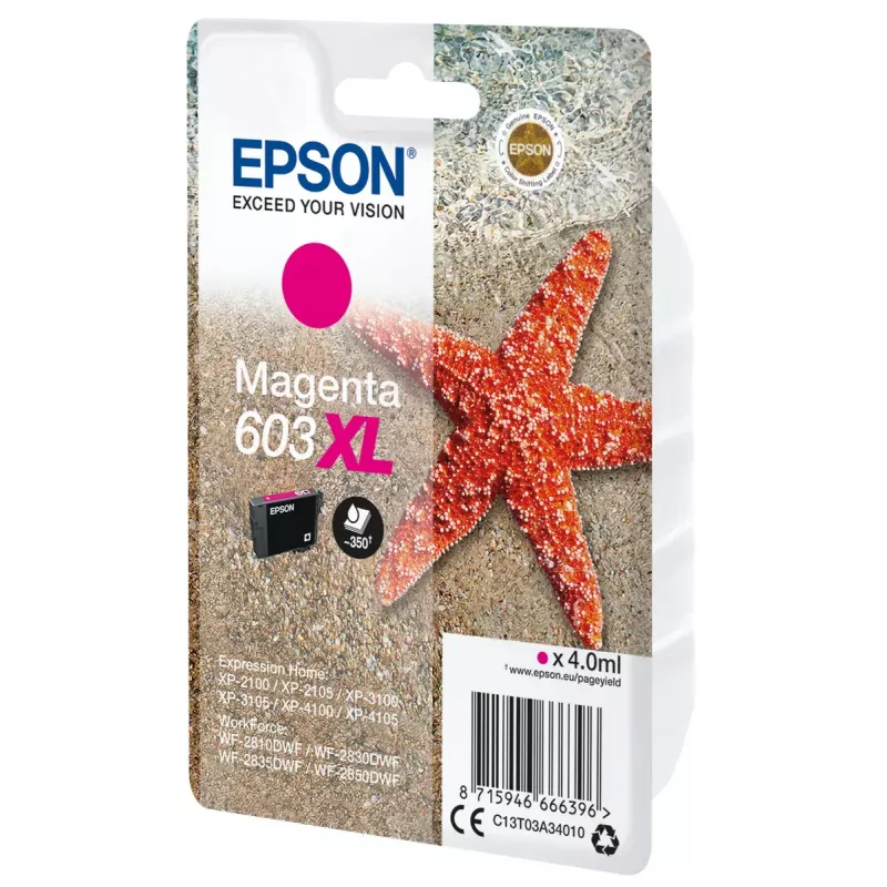 Epson C13T03A34010 603XL XL rašalo kasetė, originali, didelės talpos (XL), purpurinė