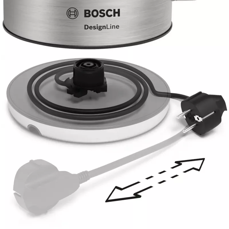 Bosch TWK4P440 elektrinis virdulys 1,7 L 2400 W juodas, nerūdijantis plienas