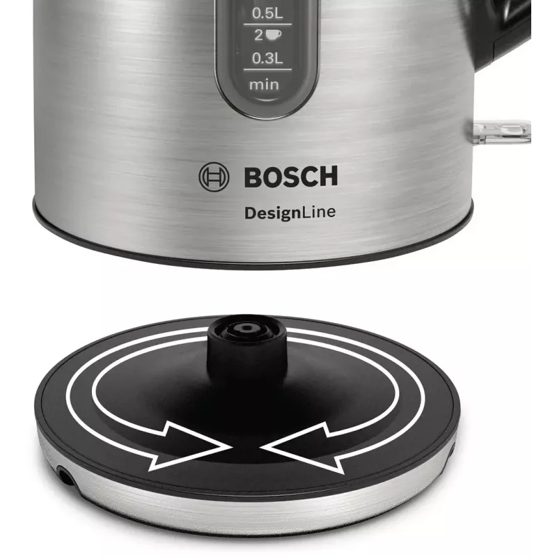 Bosch TWK4P440 elektrinis virdulys 1,7 L 2400 W juodas, nerūdijantis plienas