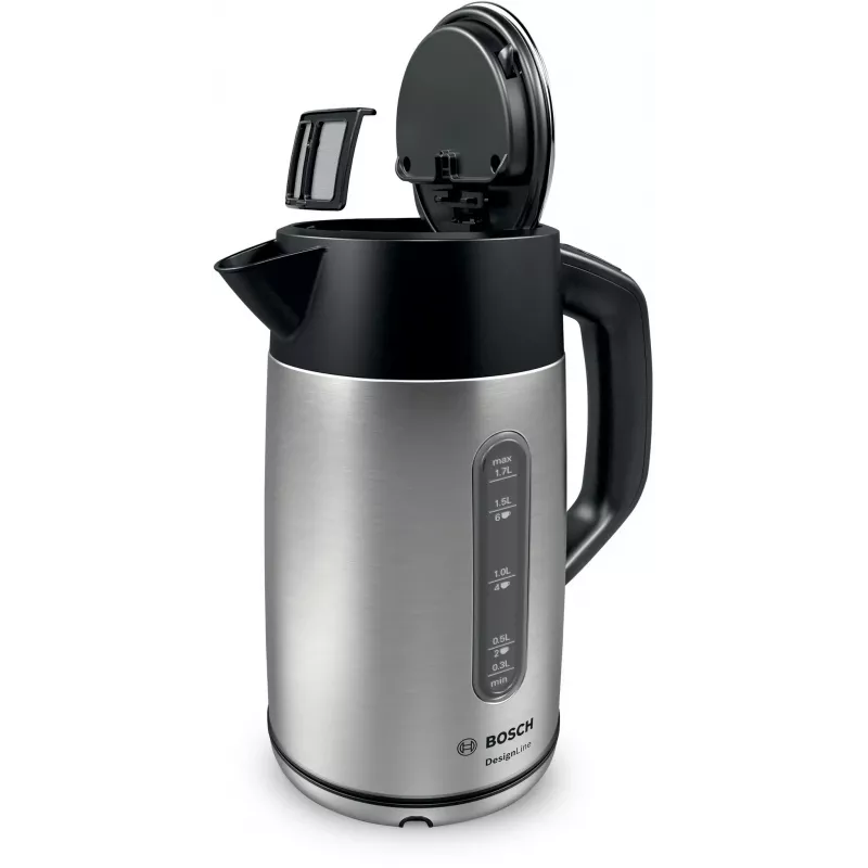 Bosch TWK4P440 elektrinis virdulys 1,7 L 2400 W juodas, nerūdijantis plienas