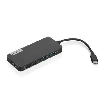 Dokavimo stotelė Lenovo GX90T77924 – USB-C 7-in-1 centras su HDMI, USB-A 3.2 Gen1, USB 2.0, SD/MicroSD kortelių lizdais, pilka