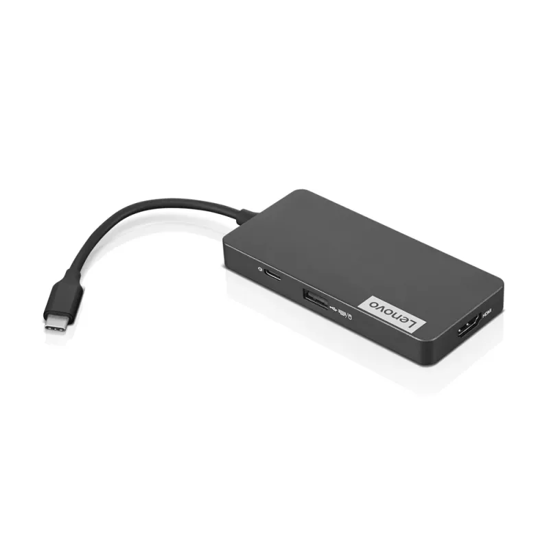Dokavimo stotelė Lenovo GX90T77924 – USB-C 7-in-1 centras su HDMI, USB-A 3.2 Gen1, USB 2.0, SD/MicroSD kortelių lizdais, pilka