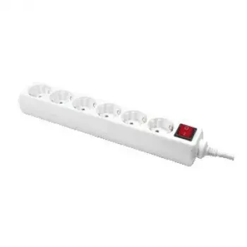 Prailginimo laidas LogiLink LPS202 1,5 m 6 AC lizdų baltas