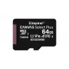 Kingston Canvas Select Plus 64GB microSDXC A1 C10 100R atminties kortelė su adapteriu