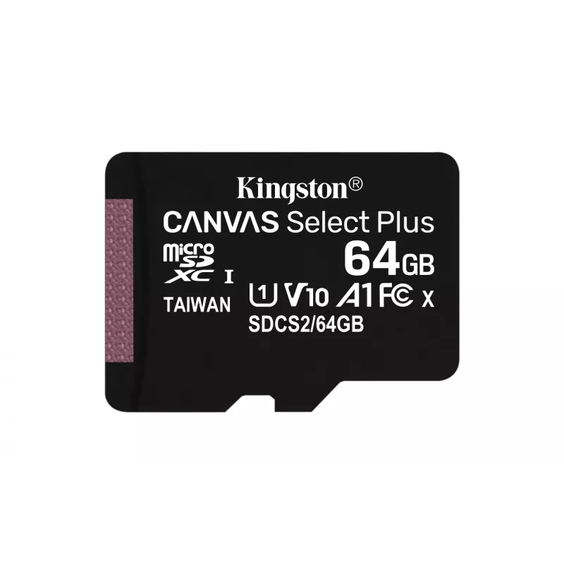 Kingston Canvas Select Plus 64GB microSDXC A1 C10 100R atminties kortelė su adapteriu