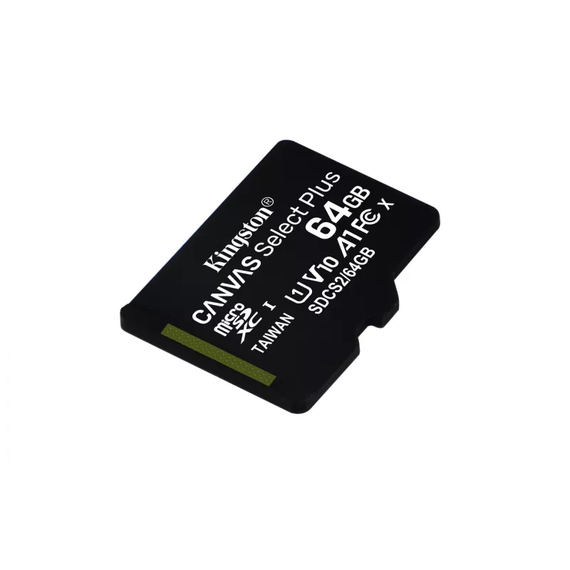 Kingston Canvas Select Plus 64GB microSDXC A1 C10 100R atminties kortelė su adapteriu
