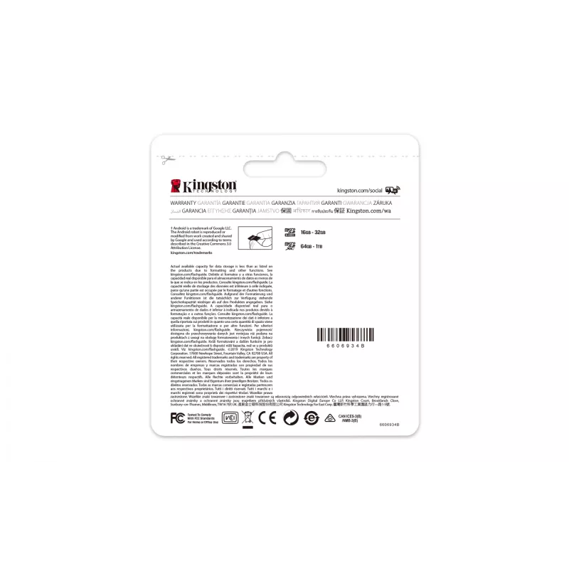 Kingston Canvas Select Plus 64GB microSDXC A1 C10 100R atminties kortelė su adapteriu