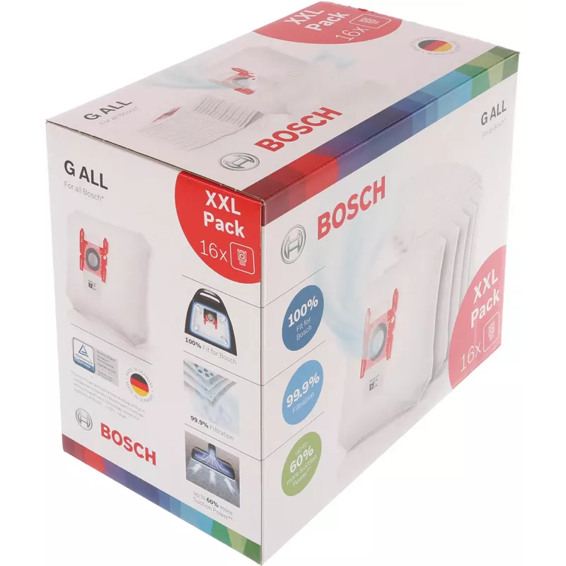 Bosch BBZ16GALL dulkių maišelių rinkinys cilindriniams dulkių siurbliams (16 vnt.)