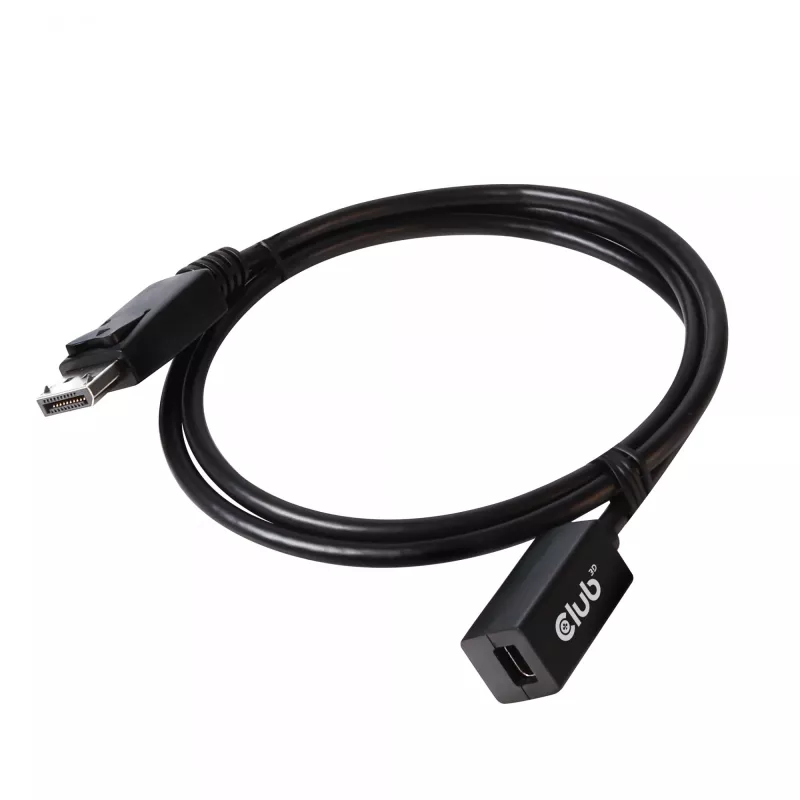 CLUB3D Mini DisplayPort 1.4 į DisplayPort prailginimo laidas 8K60Hz DSC 1.2 HBR3 HDR dvipusis F/M 1m