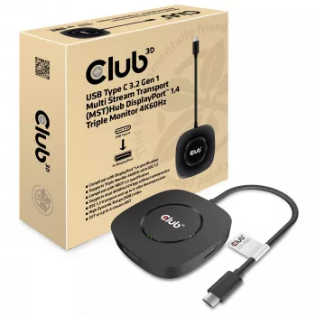CLUB3D USB Type C 3.2 Gen 1 MST HUB DisplayPort 1.4 trigubam monitoriui CSV-1550